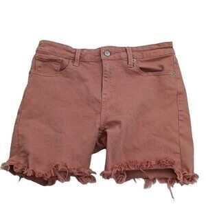 Lucky Brand Rose Pink Distressed Hem Denim Shorts